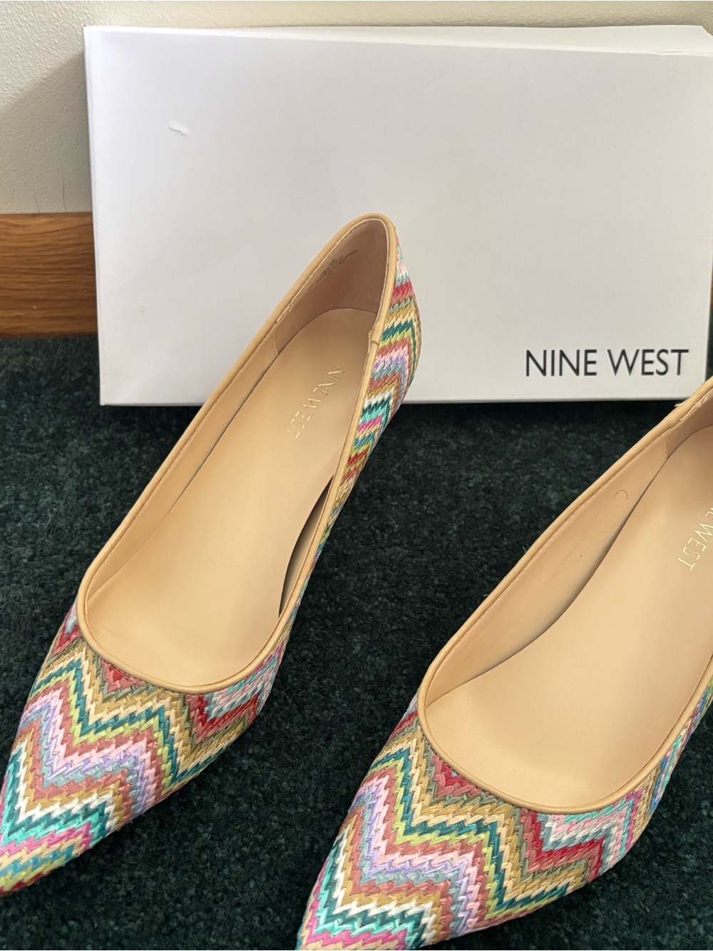Nine West Multicolor Chevron Pointed-Toe 1 in heal, Pastel Mix